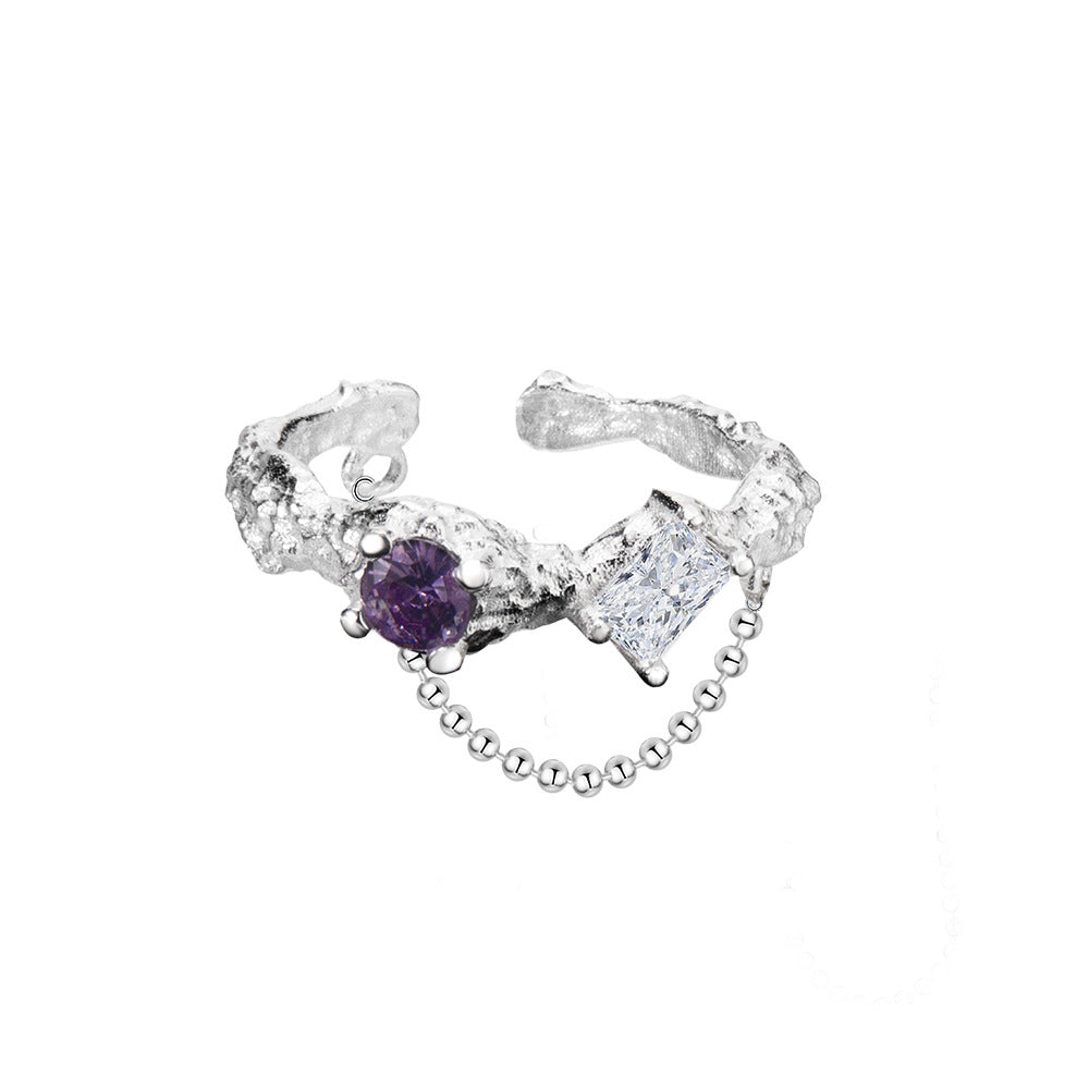 Fashion Texture Chain Ring Female