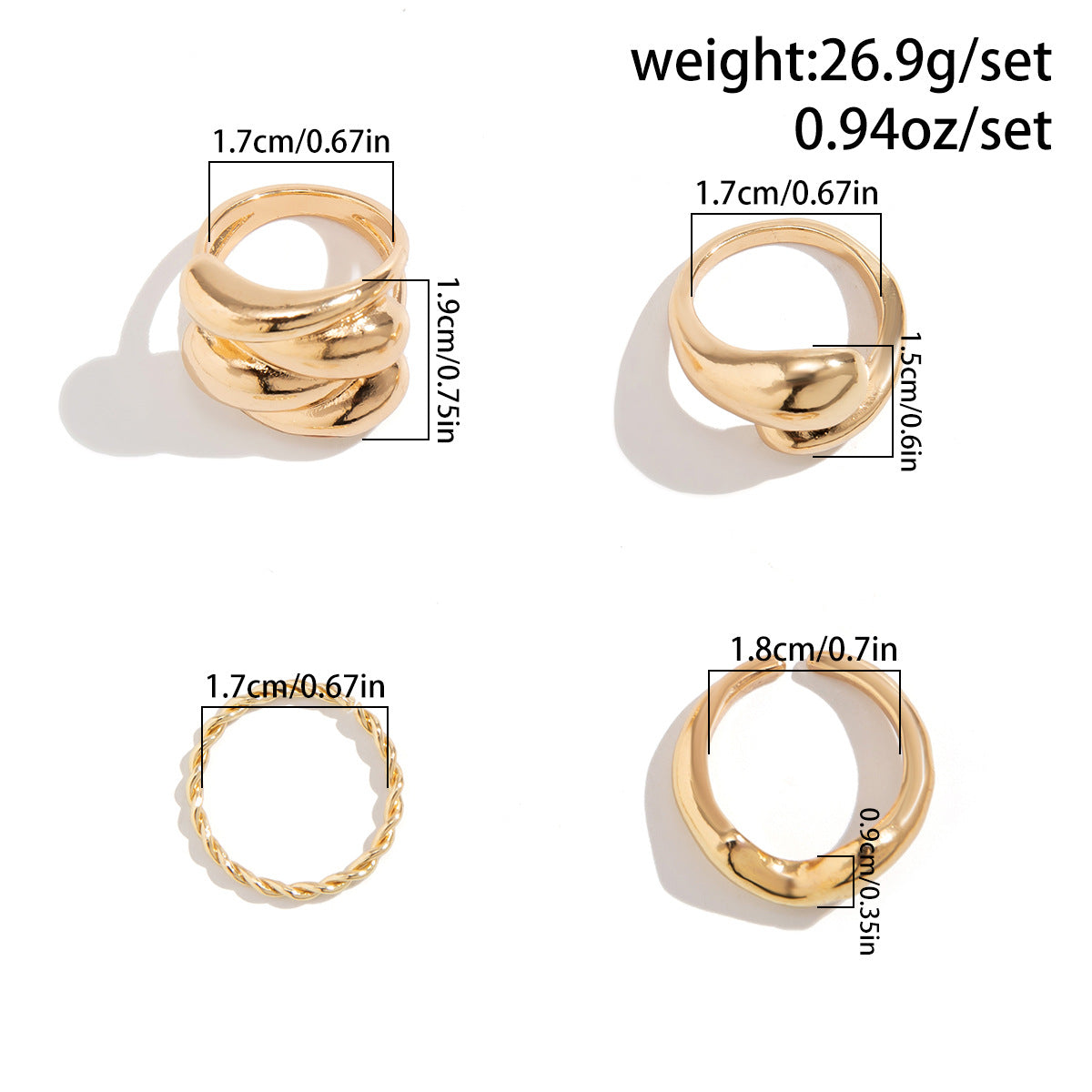 Bague goutte d'eau brillante géométrique au design tendance