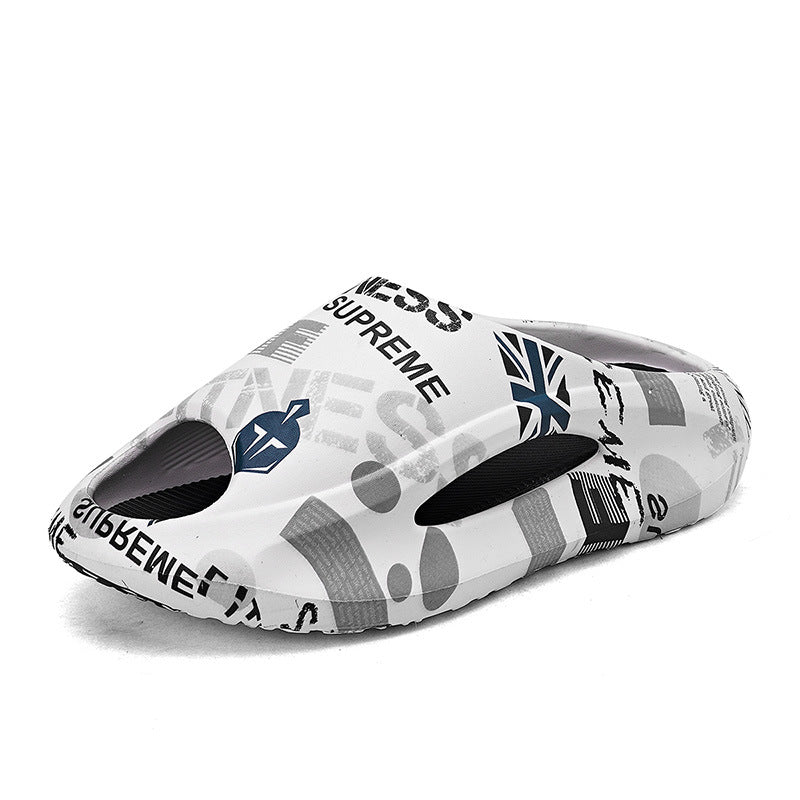 Zapatillas de plataforma bicolor de EVA con estampado de letras