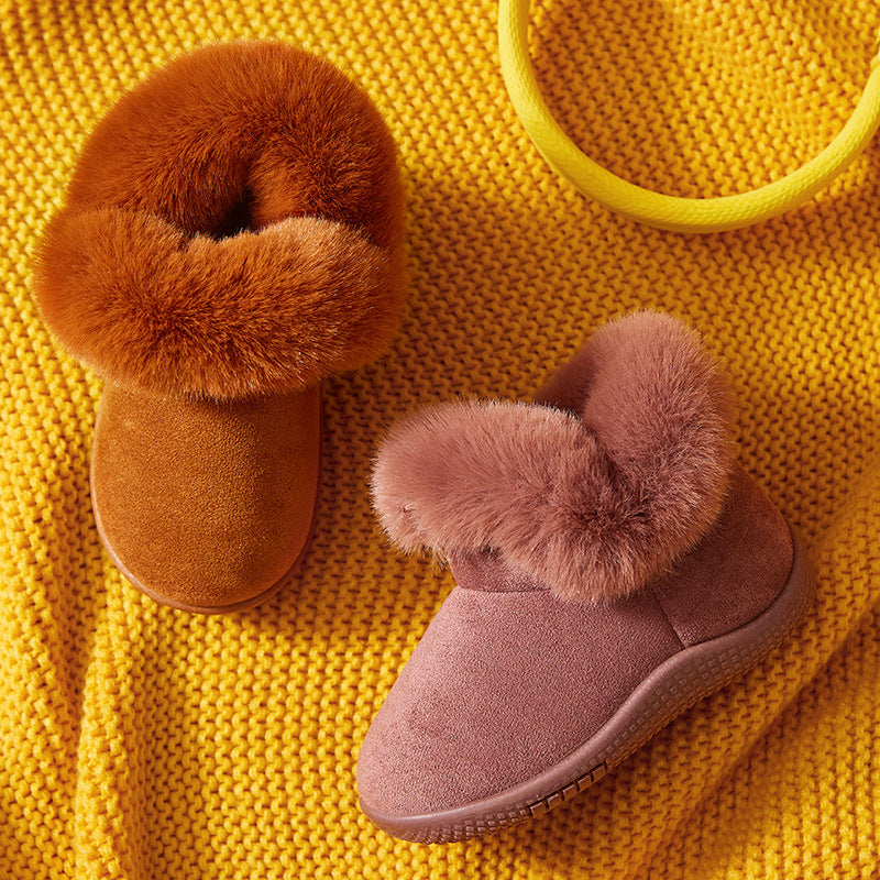 Girls' Snow Boots Children's Non-slip Soft Bottom Cotton Shoes
