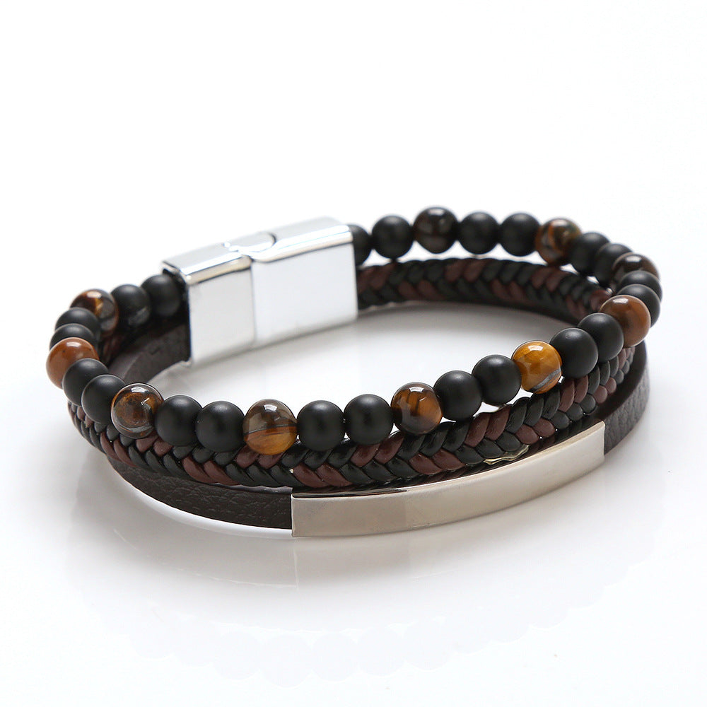 Men's Stainless Steel Bracelet Magnetic Buckle