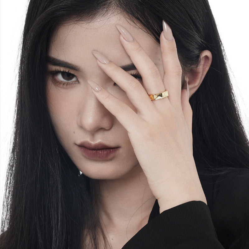 Bague Géométrique Brillante Pour Femme