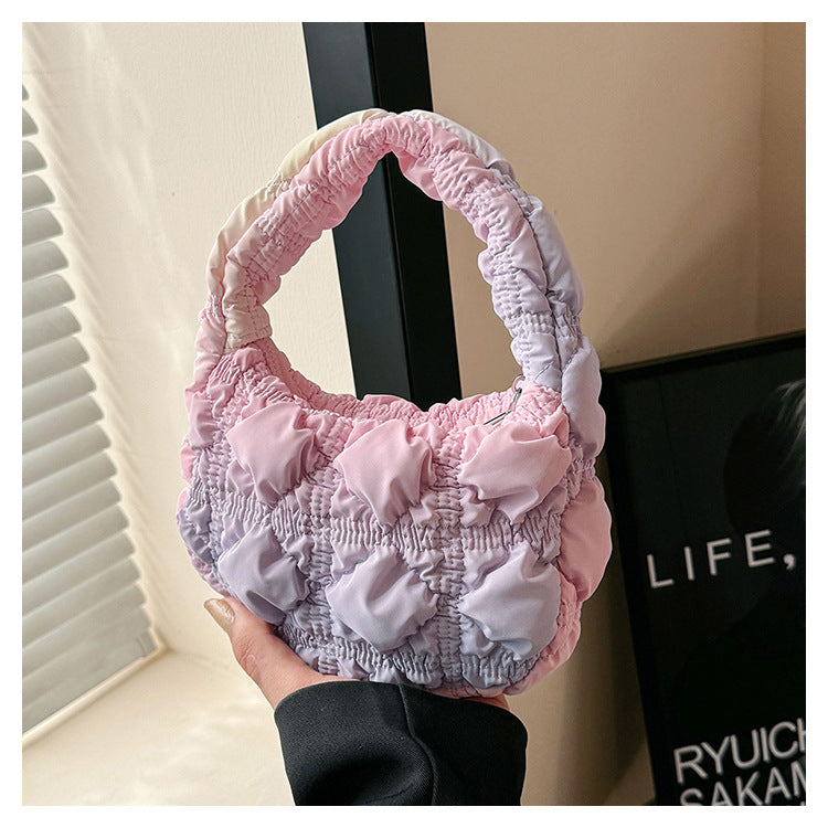 Bolsa nube de gran capacidad, bandolera de hombro femenina de color degradado