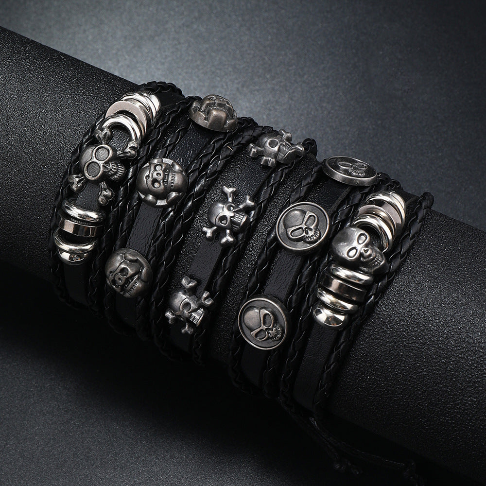 Bracelet de costume multicouche cinq pièces tissé à la main pour hommes