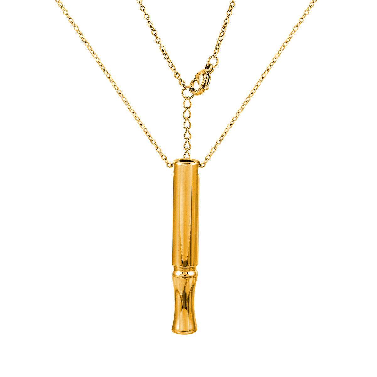 Collier de sifflet de méditation de yoga en acier inoxydable