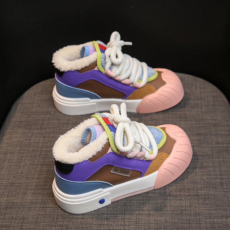 Chaussures blanches montantes pour femmes, chaussures de Skate de sport décontractées