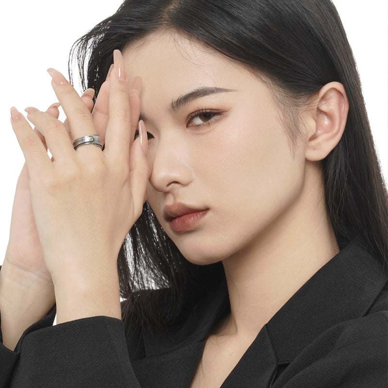 Retro Distressed Origami Ring Unisex