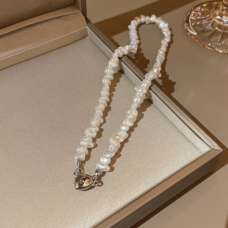 Collier de perles d'amour à coutures assorties pour femmes