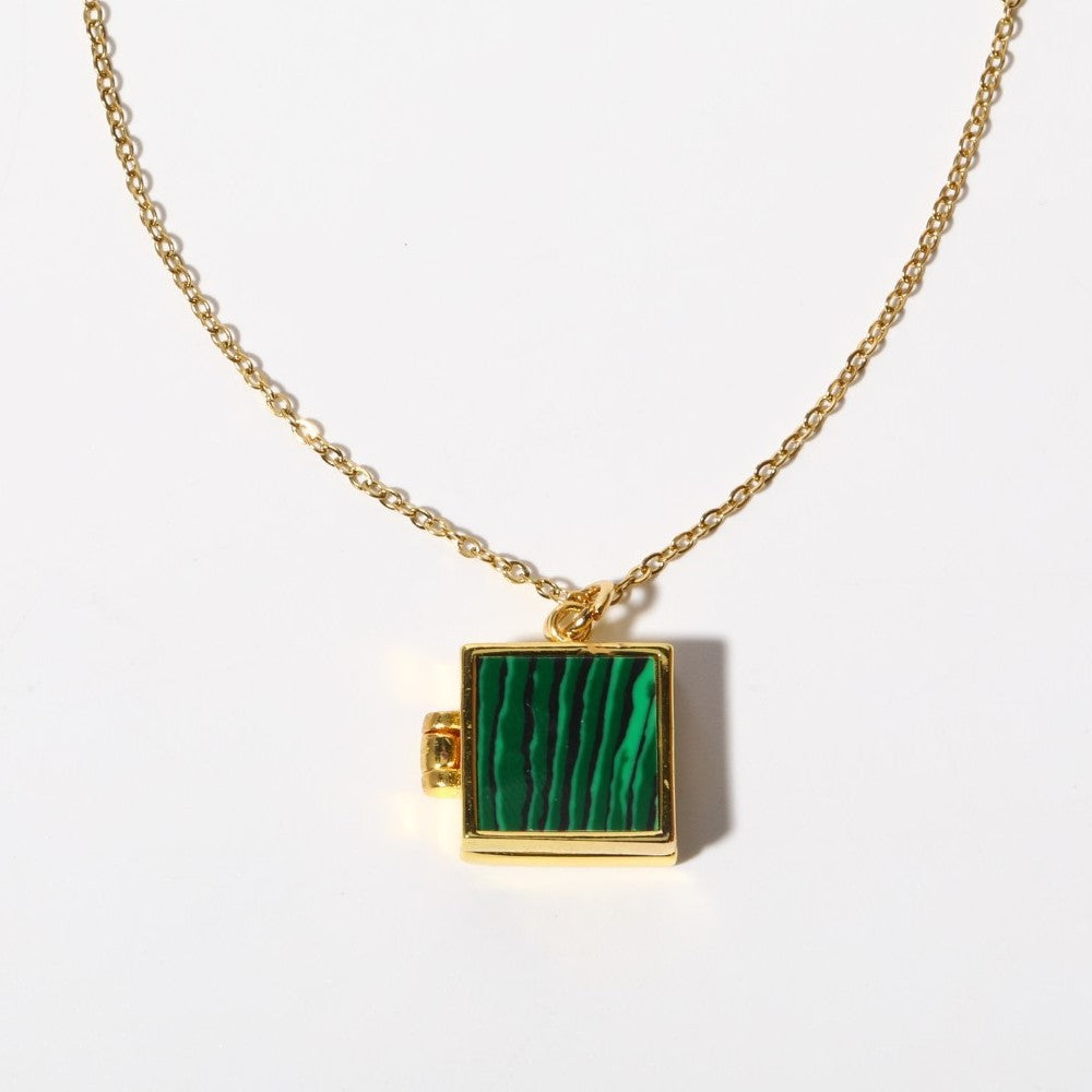 Shell Titanium Steel Album Necklace Opening And Closing Envelope Necklace
