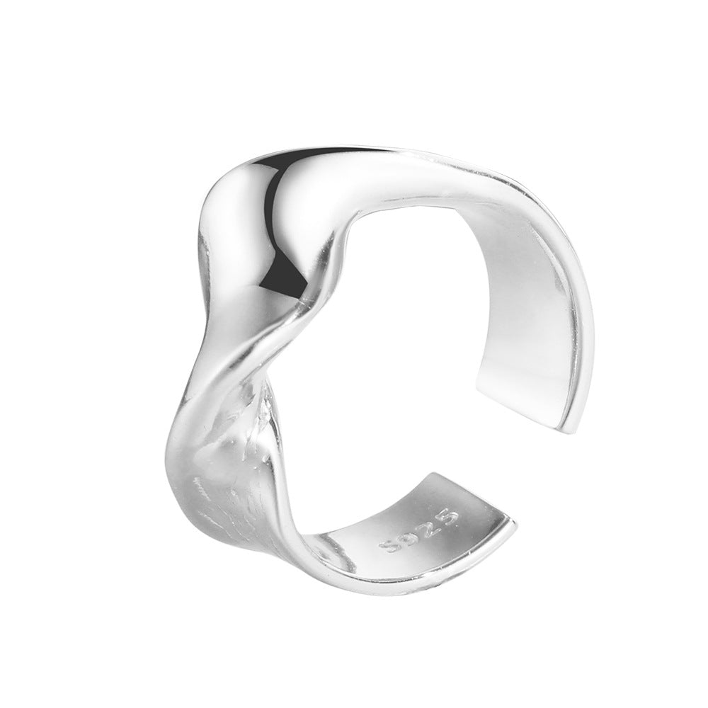 Bague fissurée en fil torsadé en argent sterling S925