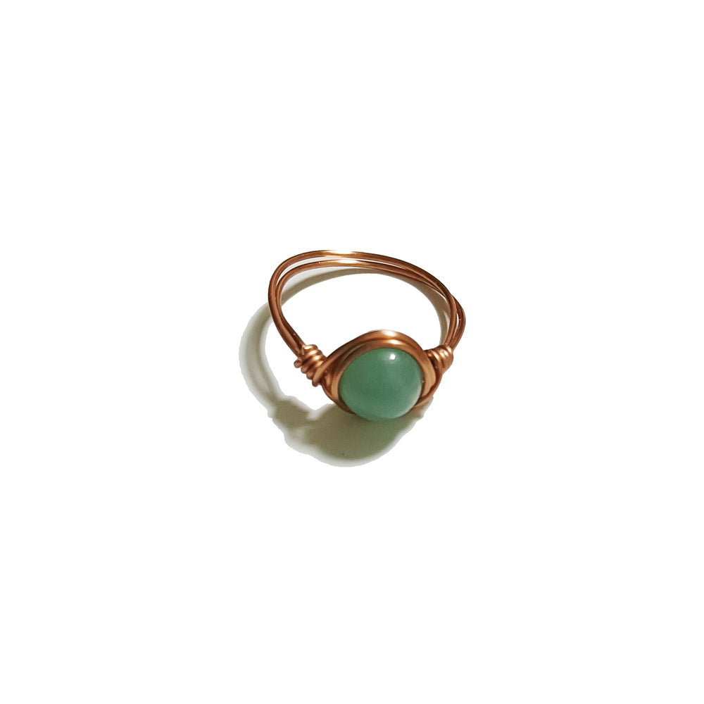 Bague d'améthyste en agate simple et naturelle à la mode