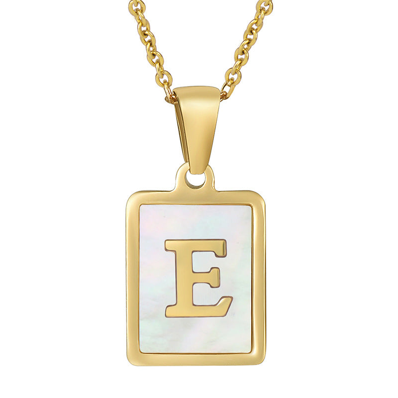 Women's Fashionable Stainless Steel Shell Letter Necklace