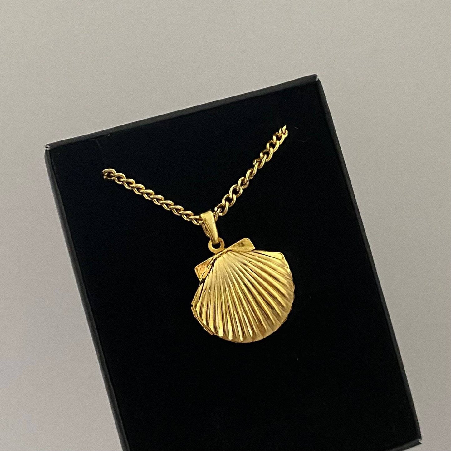 Shell Titanium Steel Album Necklace Opening And Closing Envelope Necklace