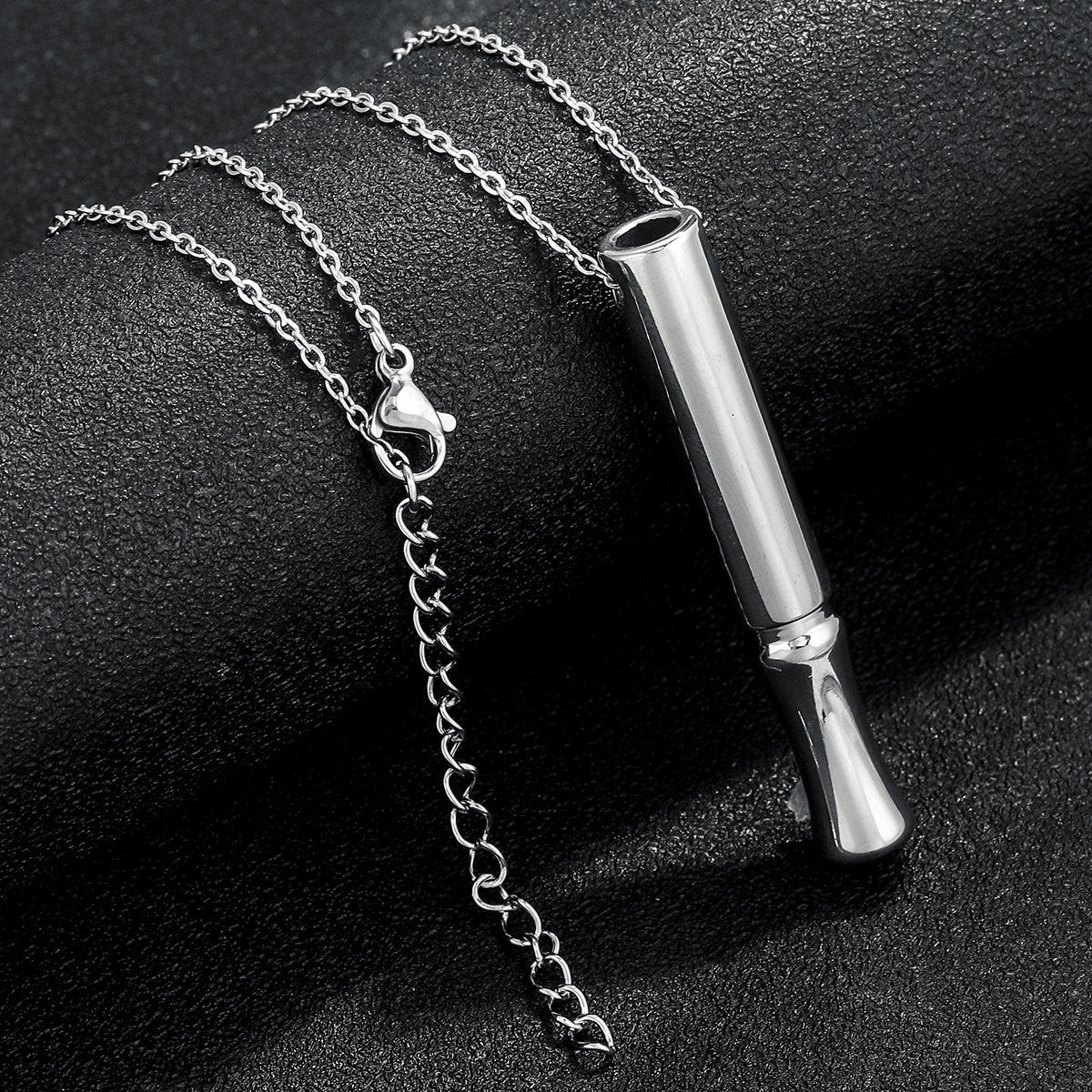 Collier de sifflet de méditation de yoga en acier inoxydable