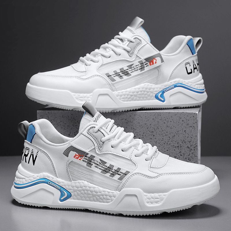 Simon Lerner Chaussures basses en cuir pour hommes Blé Sports Étudiant Blanc