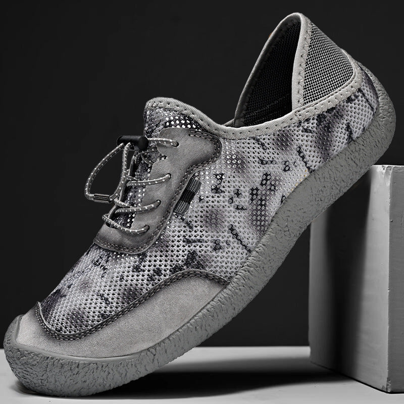 Chaussures de couture faites à la main pour hommes en cuir véritable de grande taille légères