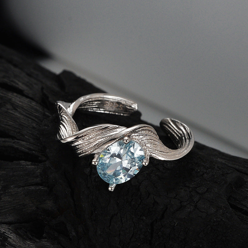 Bague arbre texturé en argent sterling pour femmes