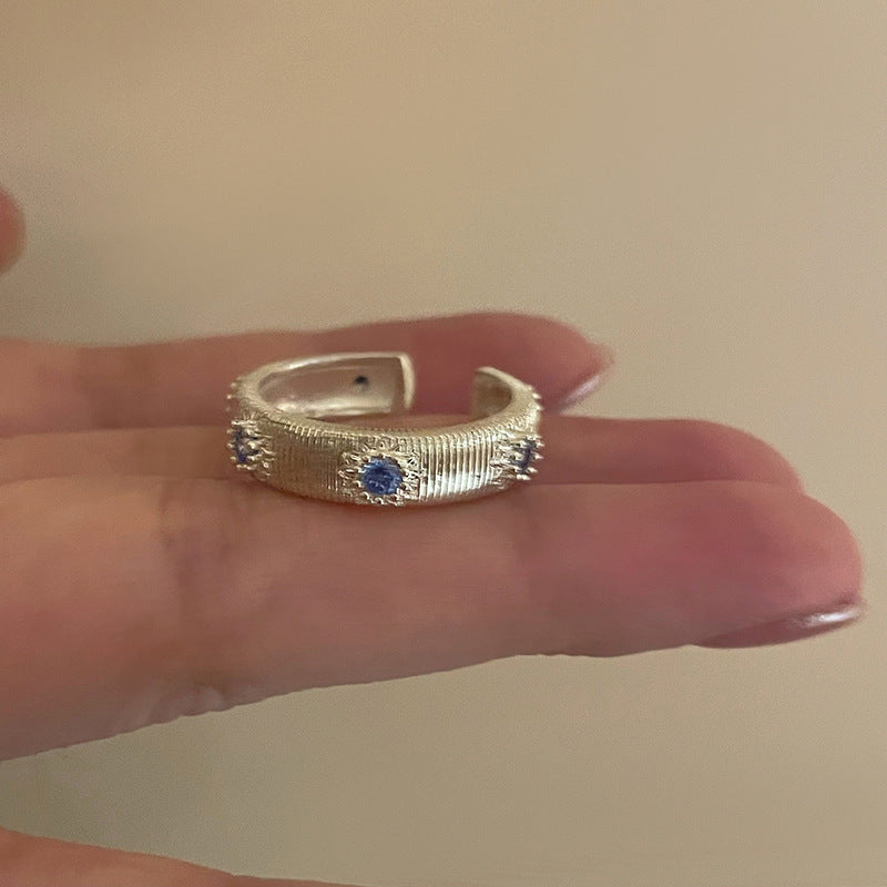 Cross Blue Diamond Ring For Women