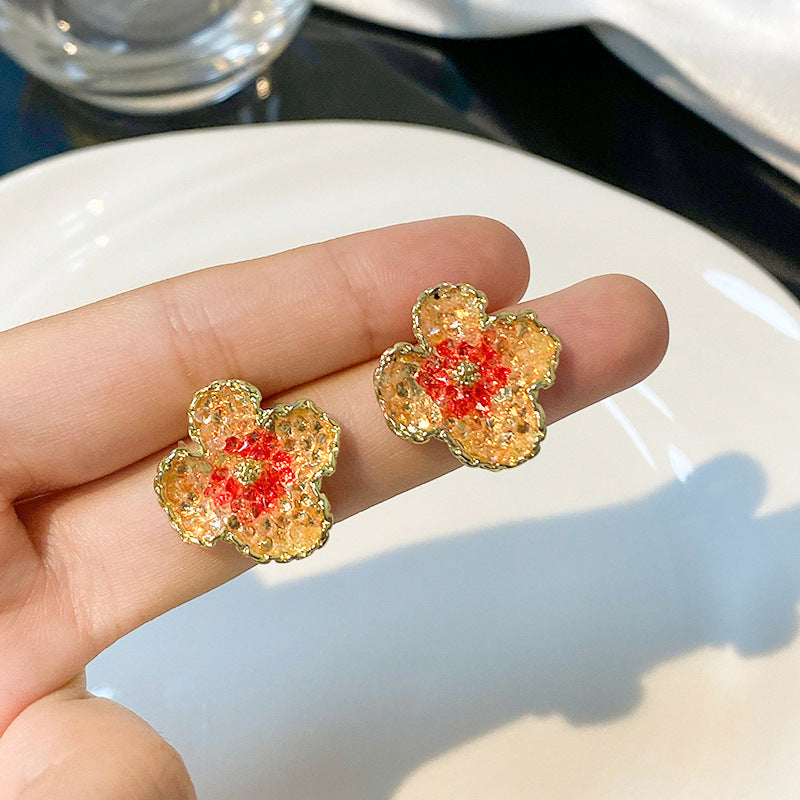 Boucles d'oreilles à fleurs vertes de haute qualité pour femmes