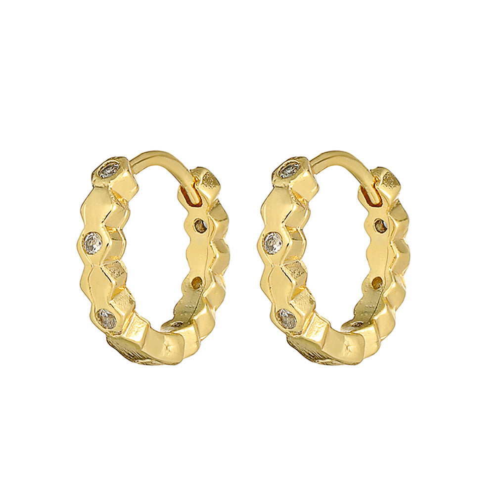 Boucles d'oreilles en or 18 carats plaqué cuivre à la mode, géométriques