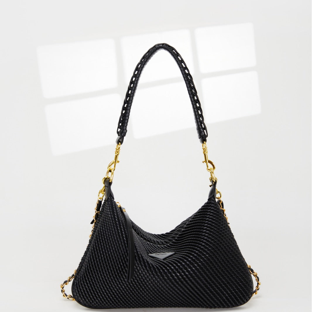 Sac à bandoulière à une épaule en cuir tissé créatif