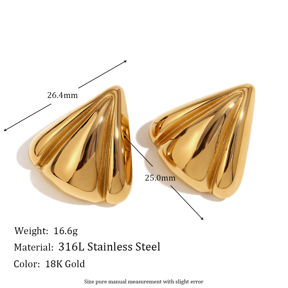 Boucles d'oreilles de tempérament de niche à motif géométrique pour femmes