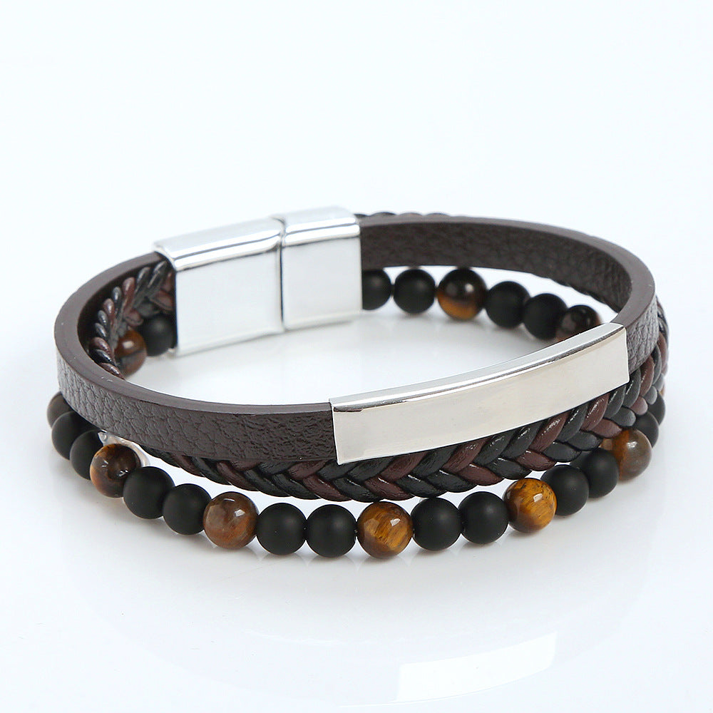 Men's Stainless Steel Bracelet Magnetic Buckle