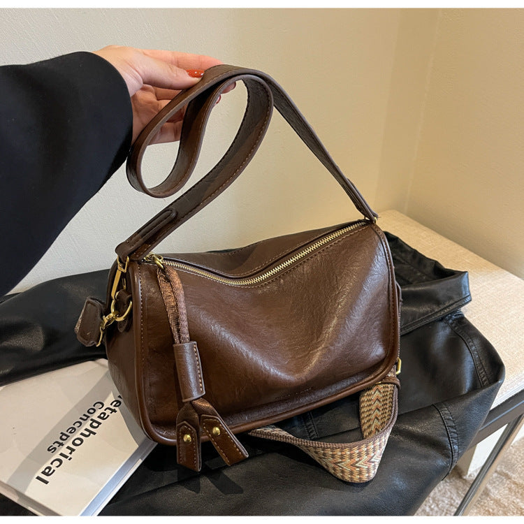 Boston Bag Women's Soft Leather Large Capacity Shoulder Crossbody