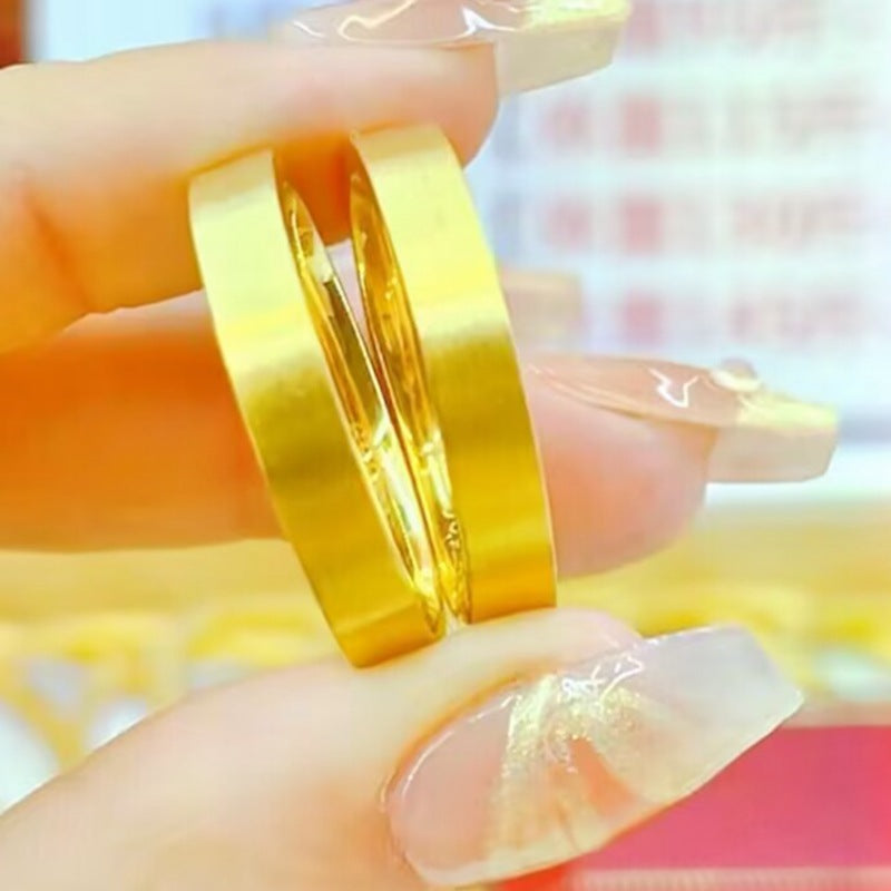 Bague en acier titane givré et mat simple à la mode