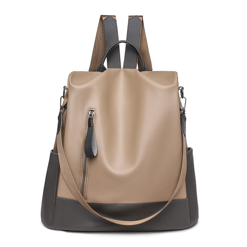 Bolso de mujer PU Mochila con textura de cuero suave Moda estilo de Hong Kong Gran capacidad
