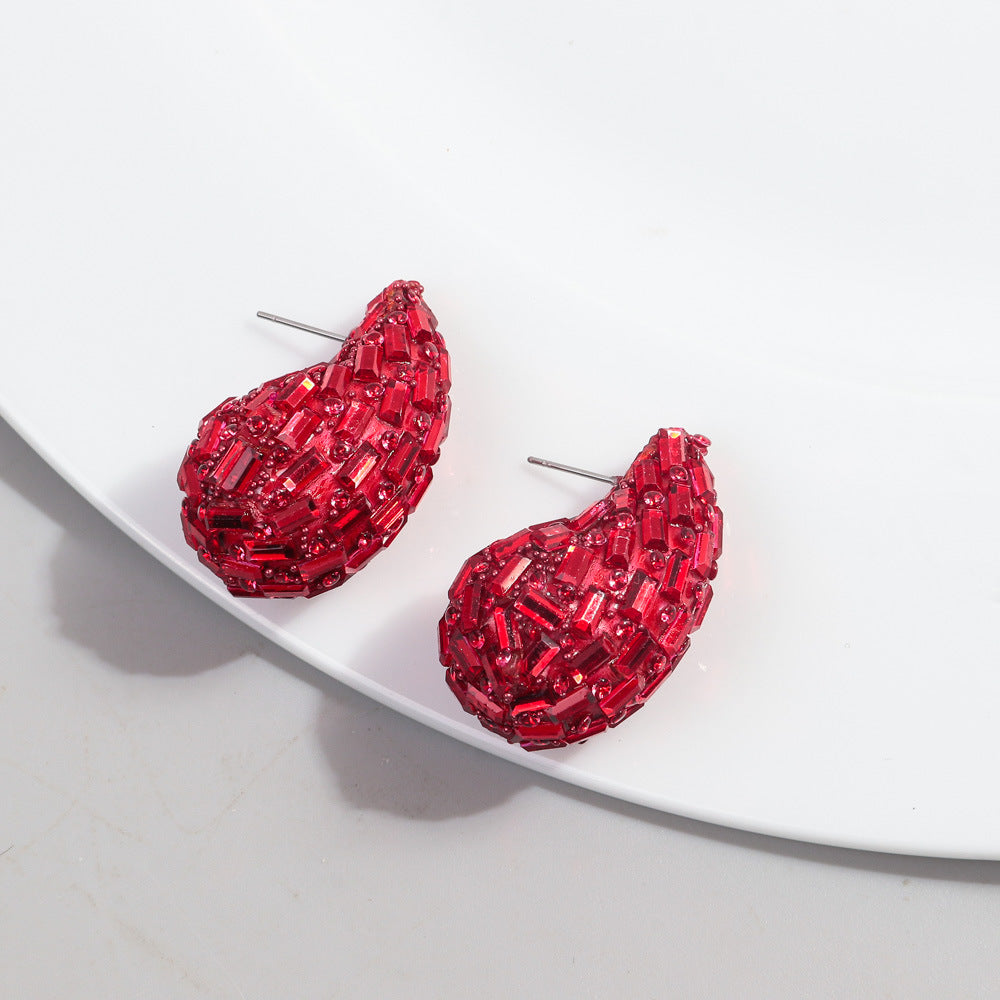 Boucles d'oreilles à tige en métal tendance et entièrement bijoux