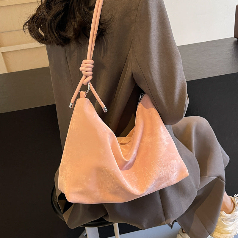 Bolso tipo cubo de gran capacidad cruzado de otoño e invierno moda todo fósforo alto sentido