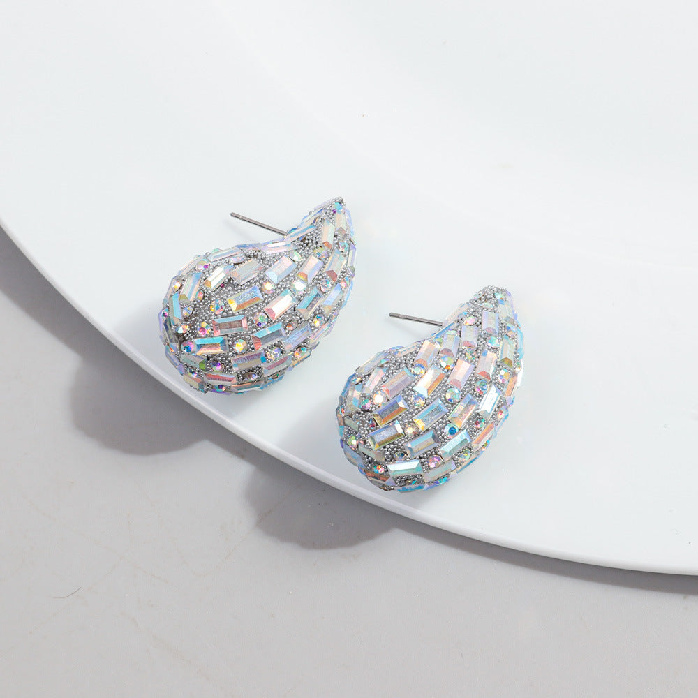 Boucles d'oreilles à tige en métal tendance et entièrement bijoux