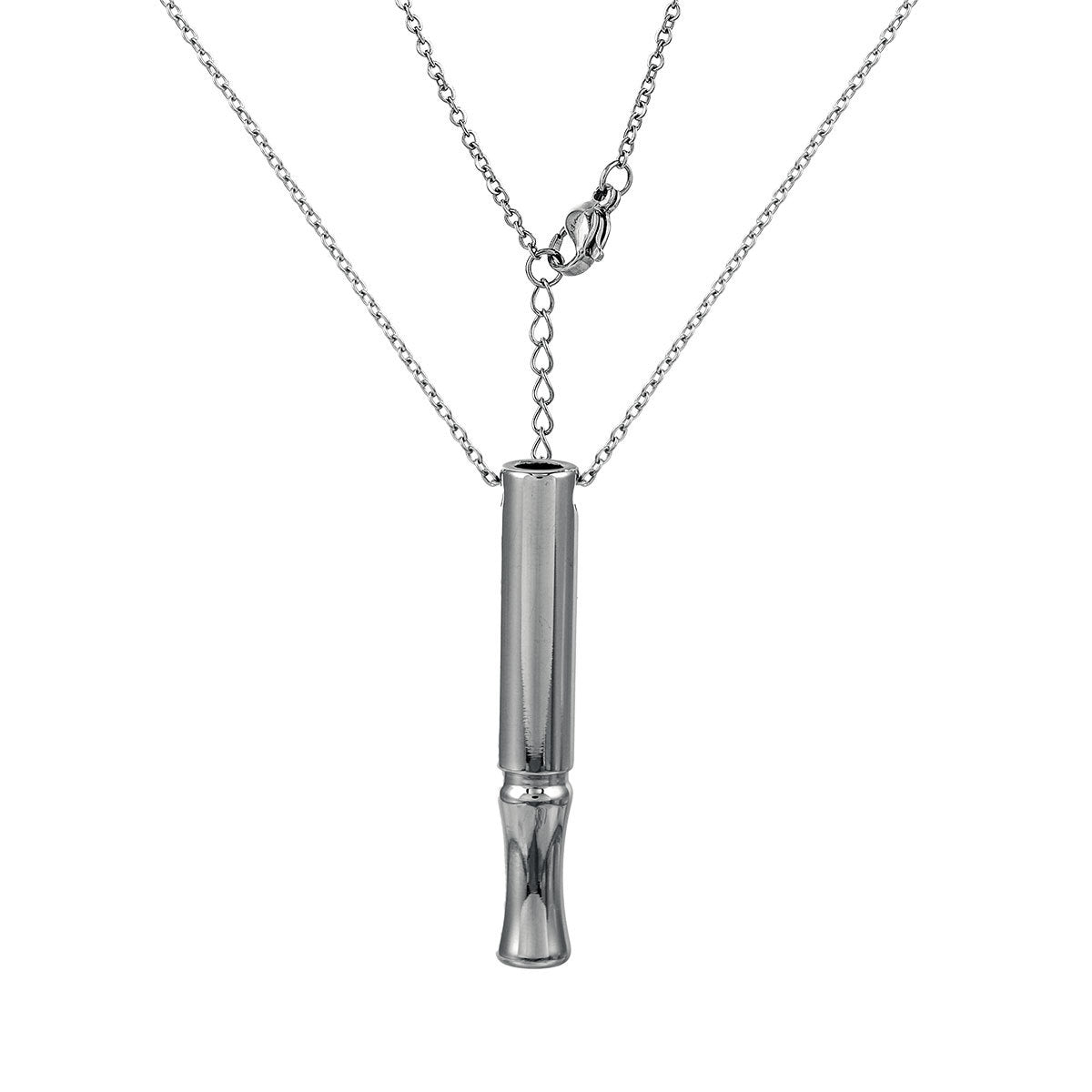 Collier de sifflet de méditation de yoga en acier inoxydable