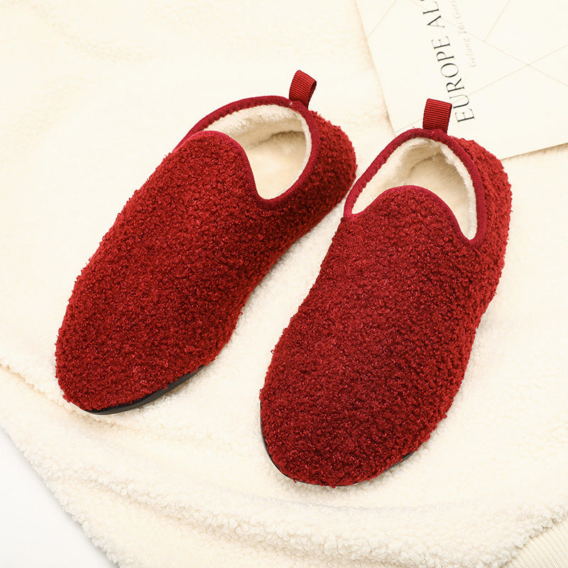 Winter Plain Home Indoor Cotton Slippers Confinement Soft Bottom