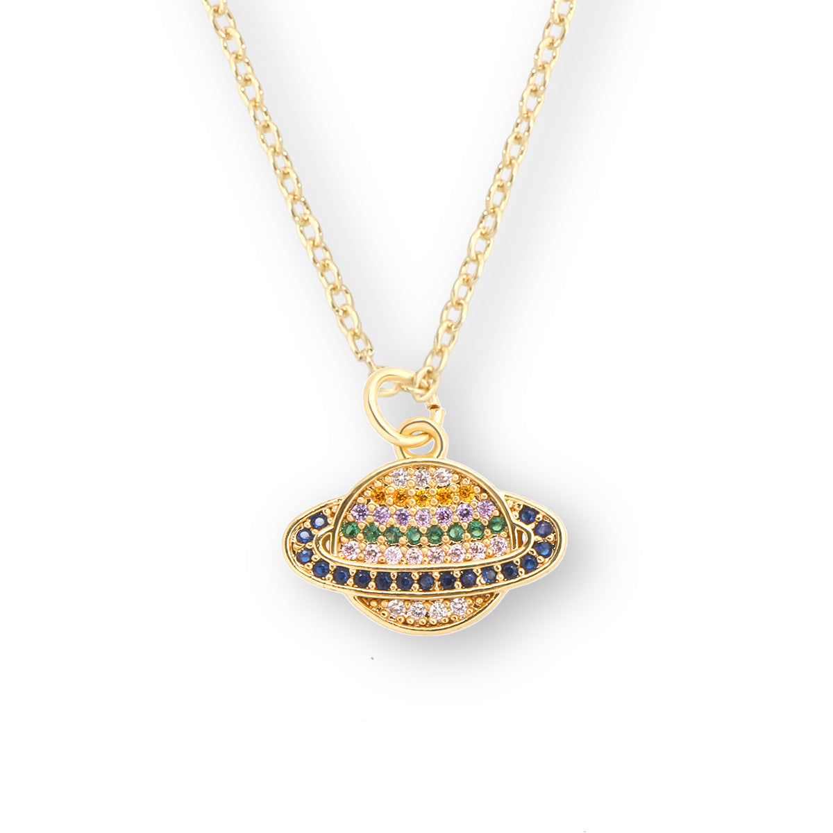 Collier à chaîne étendue en zircon doré plaqué cuivre
