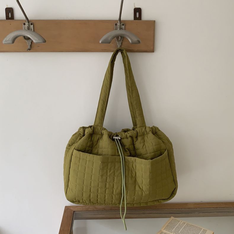 Totes de gran capacidad Nylon Cuadros rombos para mujer