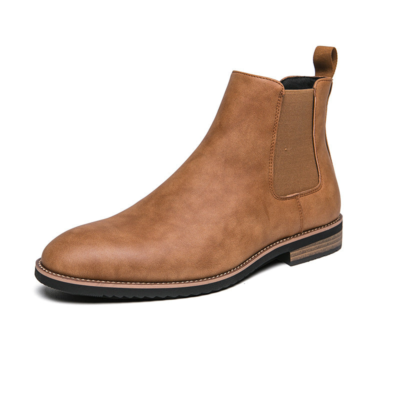 Chaussures en cuir pointues hautes de grande taille bottes Chelsea pointues britanniques pour hommes