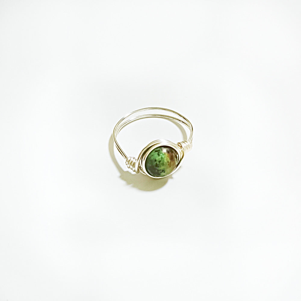 Bague d'améthyste en agate simple et naturelle à la mode