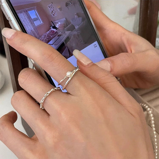 Irregular Double Thin Simple Bracelet Ring