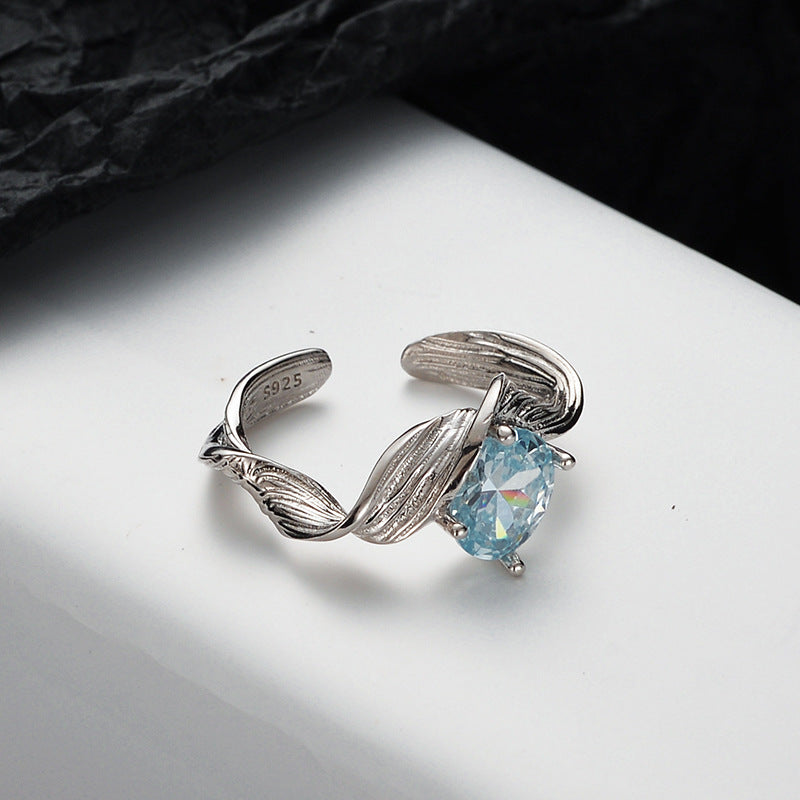 Bague arbre texturé en argent sterling pour femmes