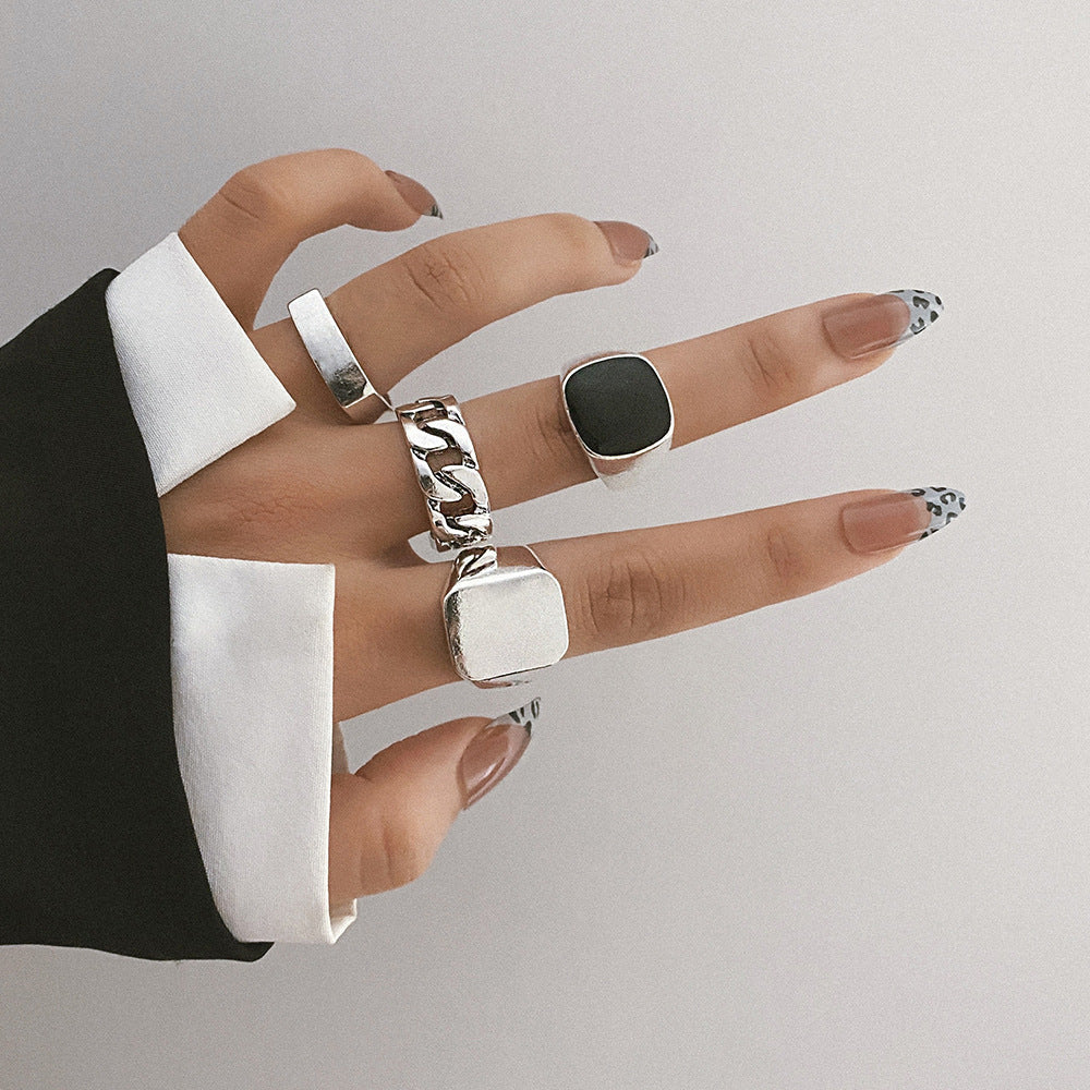 Personalized Creative Ring Ins Vintage Metal Playing Cards Spade Ring