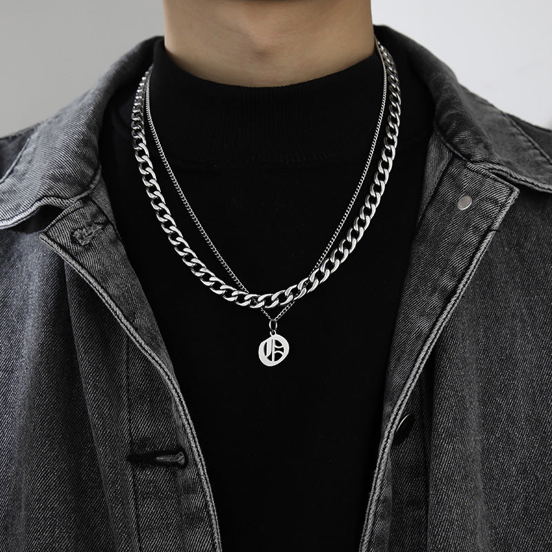 Ins Style Letter Necklace Titanium Steel