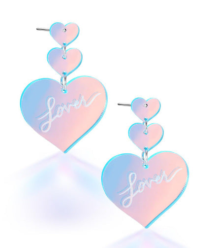 Boucles d'oreilles exagérées en acrylique à changement de couleur au laser coloré
