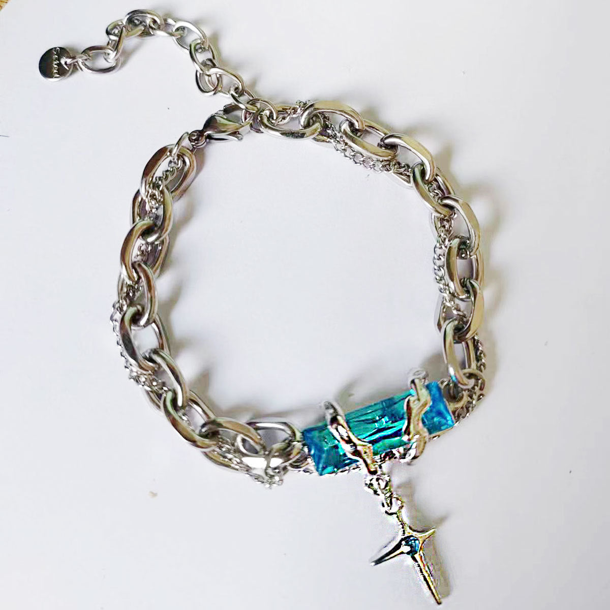 Bracelet en diamant noir à enroulement de corps étoile, personnalité simple