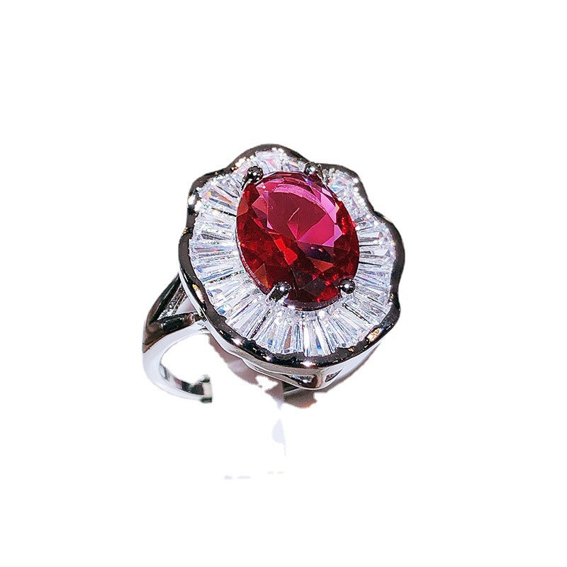 Women's Stone-inlaid Red Eye-catching Ring