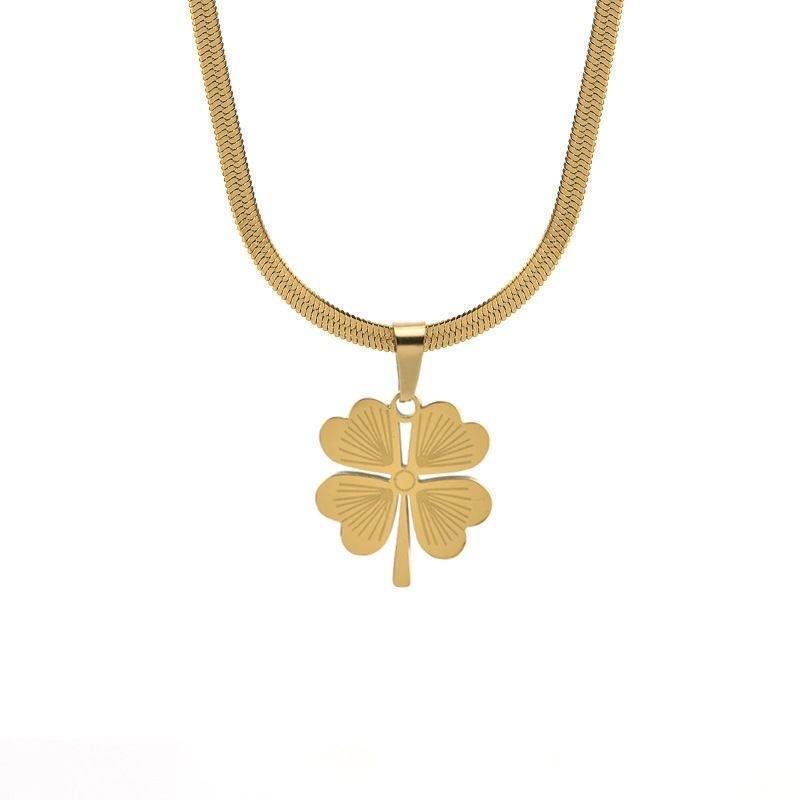 Costume de boucles d'oreilles en chaîne de clavicule en acier titane pour femmes, tempérament à la mode, ne se décolore pas