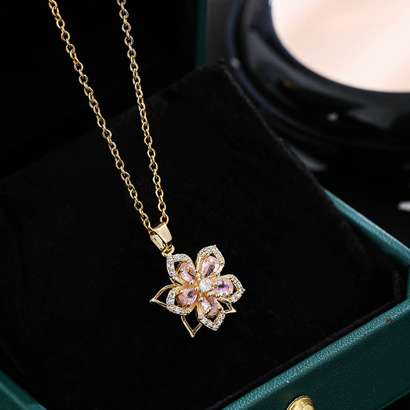 Collier rotatif en forme de fleur de tempérament