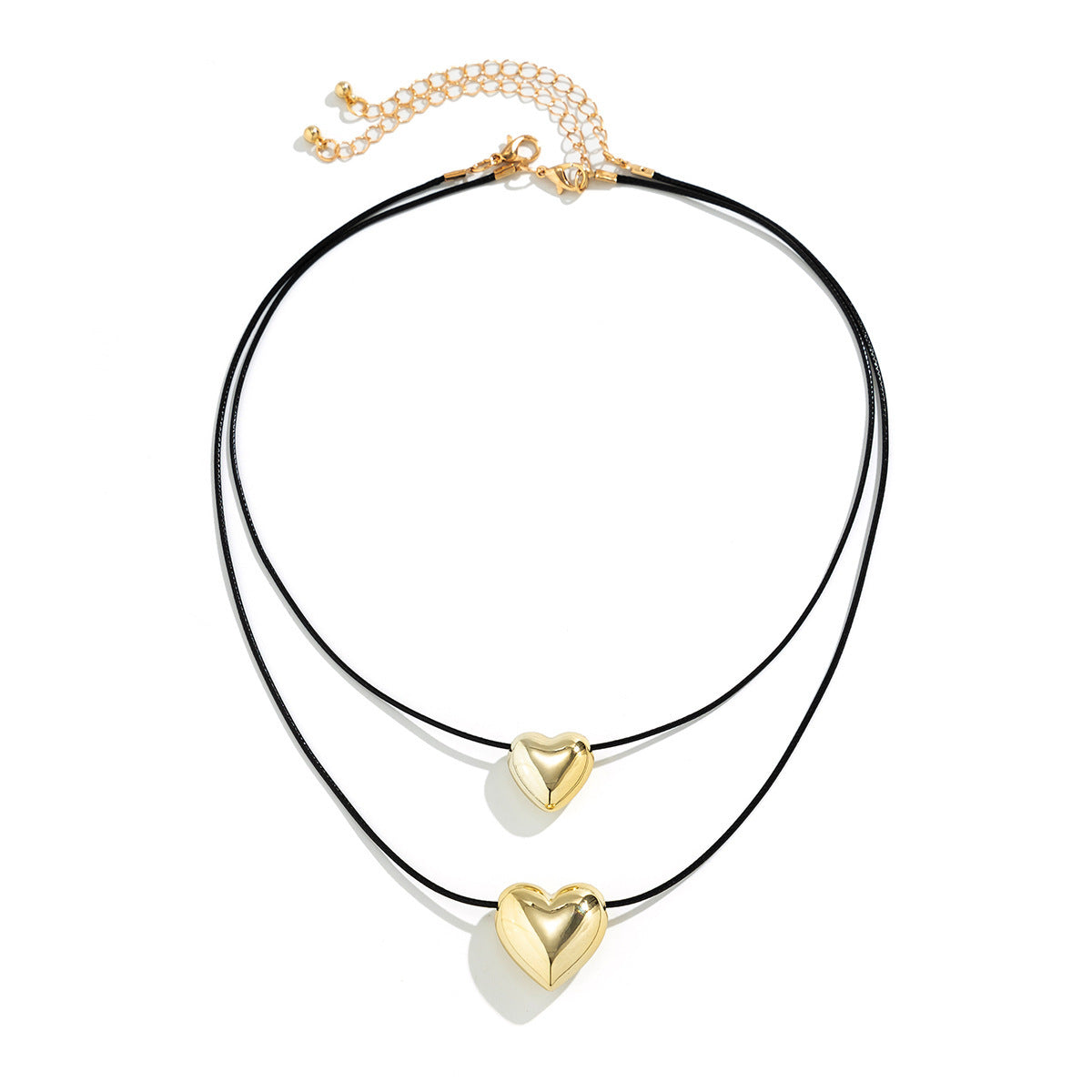 Winding Wax Line Bowknot Love Heart Necklace