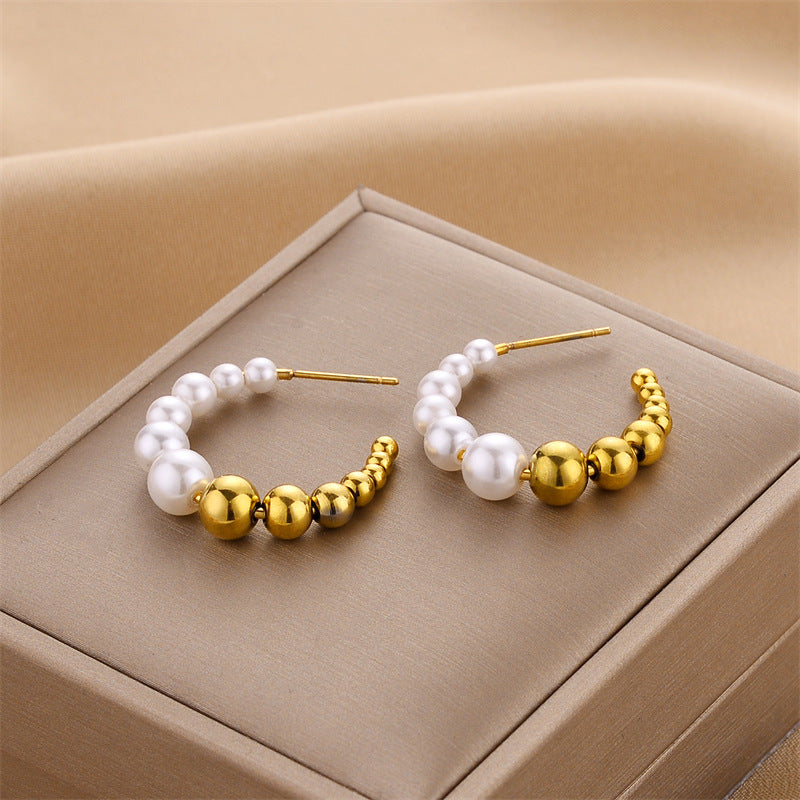 Boucles d'oreilles européennes et américaines en acier titane sans décoloration
